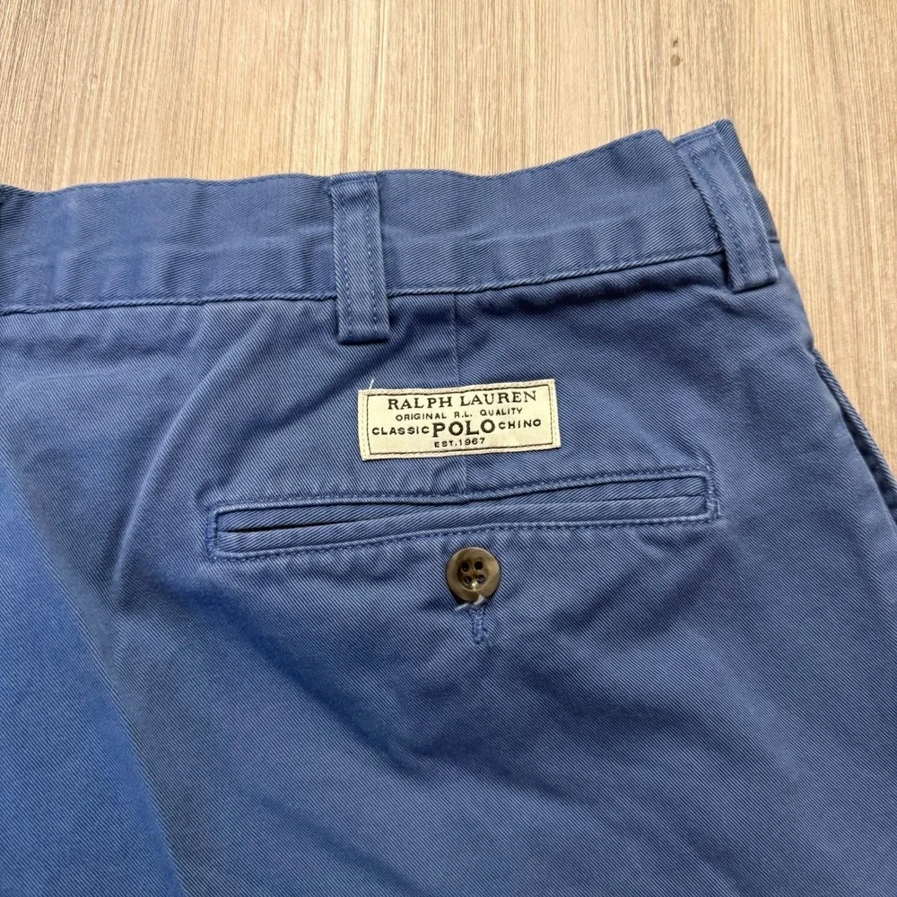 Polo Ralph Lauren Mens 34 Vintage Tyler Pleated Blue Shorts